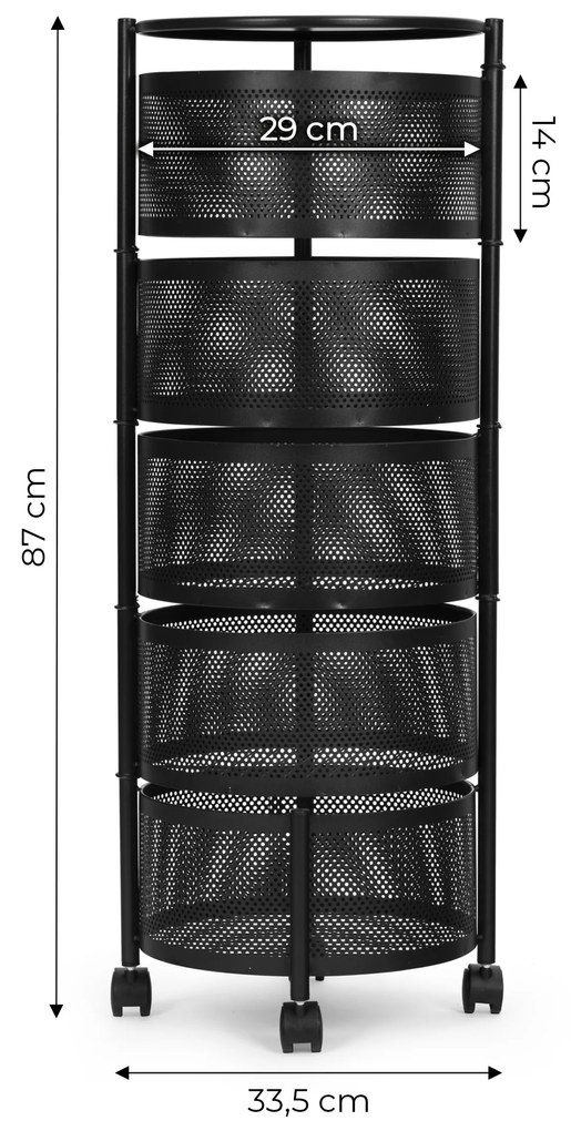 Kuchyňský vozík Eliane 87 cm černý