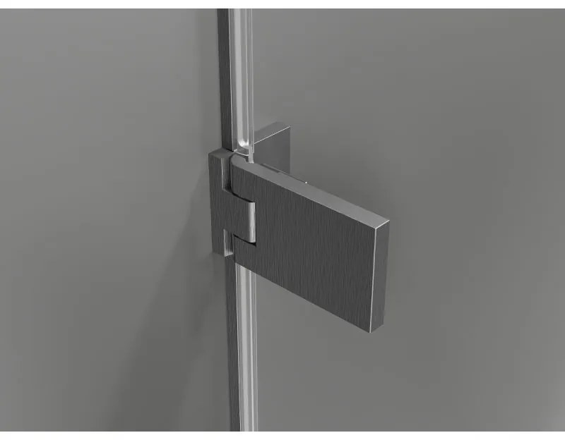 Mexen Lunar-F, pravé sklápacie sprchové dvere 150 cm, 8mm číre sklo, brúsený grafit profil, 836S-150-050-66-00-P