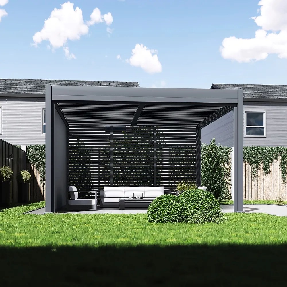 Bioklimatická pergola INTRO DUO 4x4m, hliník, voľne stojaca