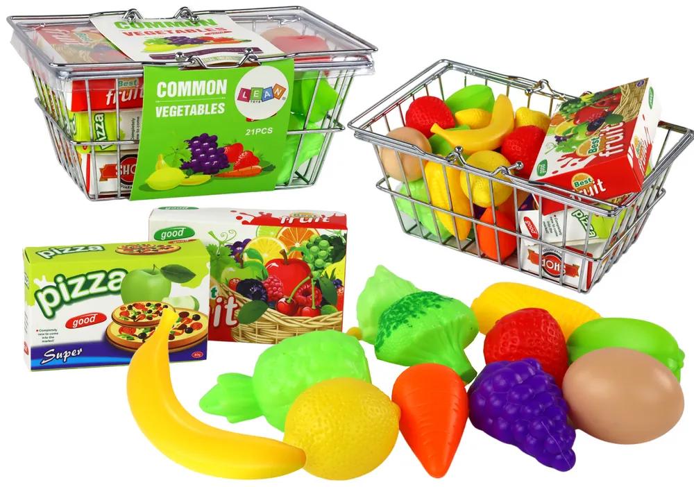 Lean Toys Detský nákupný košík s potravinami