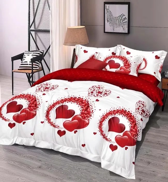 Obliečky Homa HEART&LOVE WHITE 7-dielna sada 140x200 cm