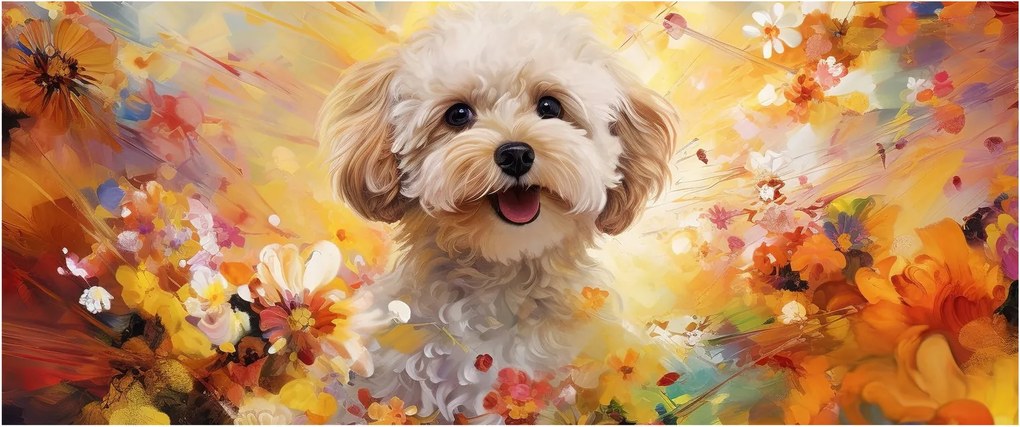 Obraz - Šťastný pes (120x50 cm)