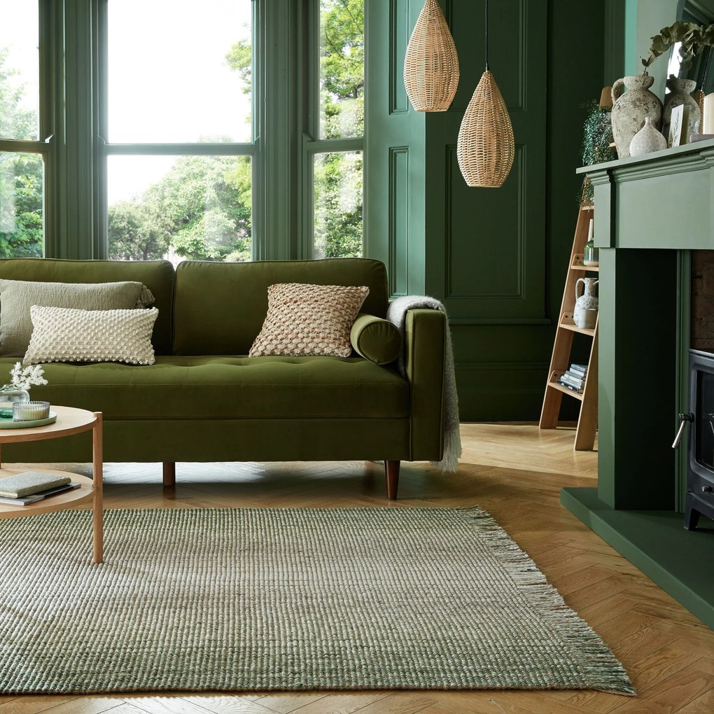 Flair Rugs, Kusový koberec Mottle Jute Ombre Green, 200x290, zelená, chodba / predsieň
