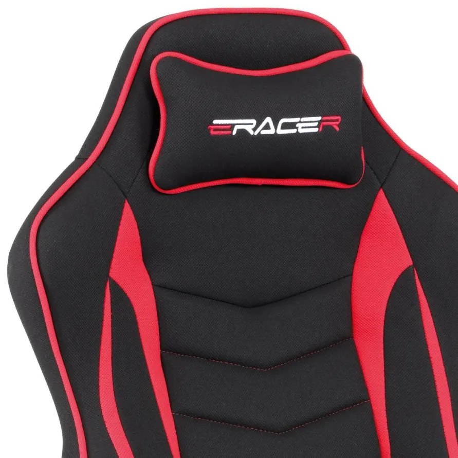 Autronic -  Herné a kancelárské kreslo E-racer KA-G408 RED, poťah červená a čierna látka