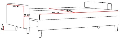 Pohovka Enid (čierna) . Vlastná spoľahlivá doprava až k Vám domov. 1066665