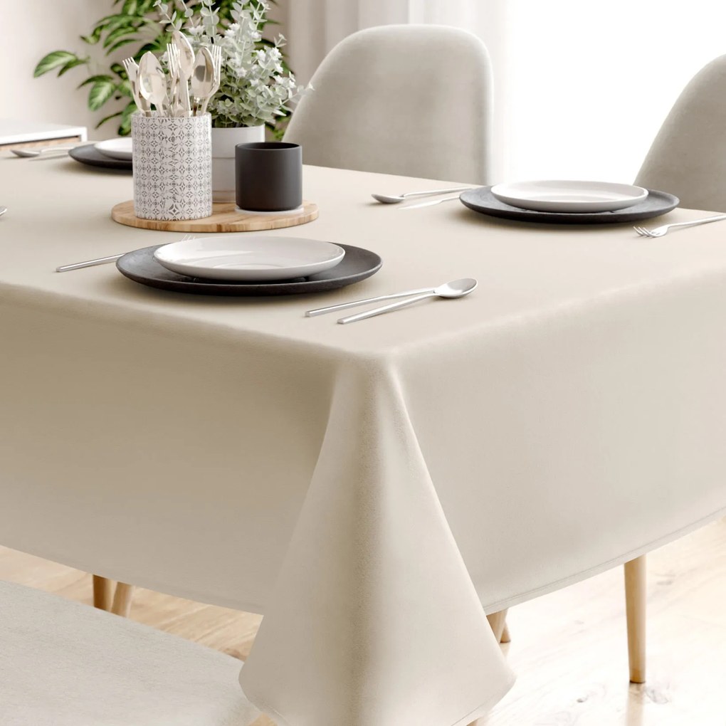 Goldea hranatý obrus 100% bavlnené plátno - latte 100 x 140 cm