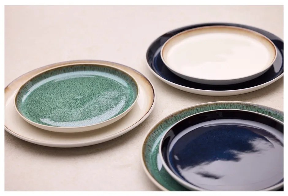 Biely/zelený tanier z kameniny ø 27 cm Gastro White/Green – Bitz