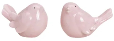 Keramický vtáčik BIRDAMIC 9 cm - rôzne varianty Farba: Ružová