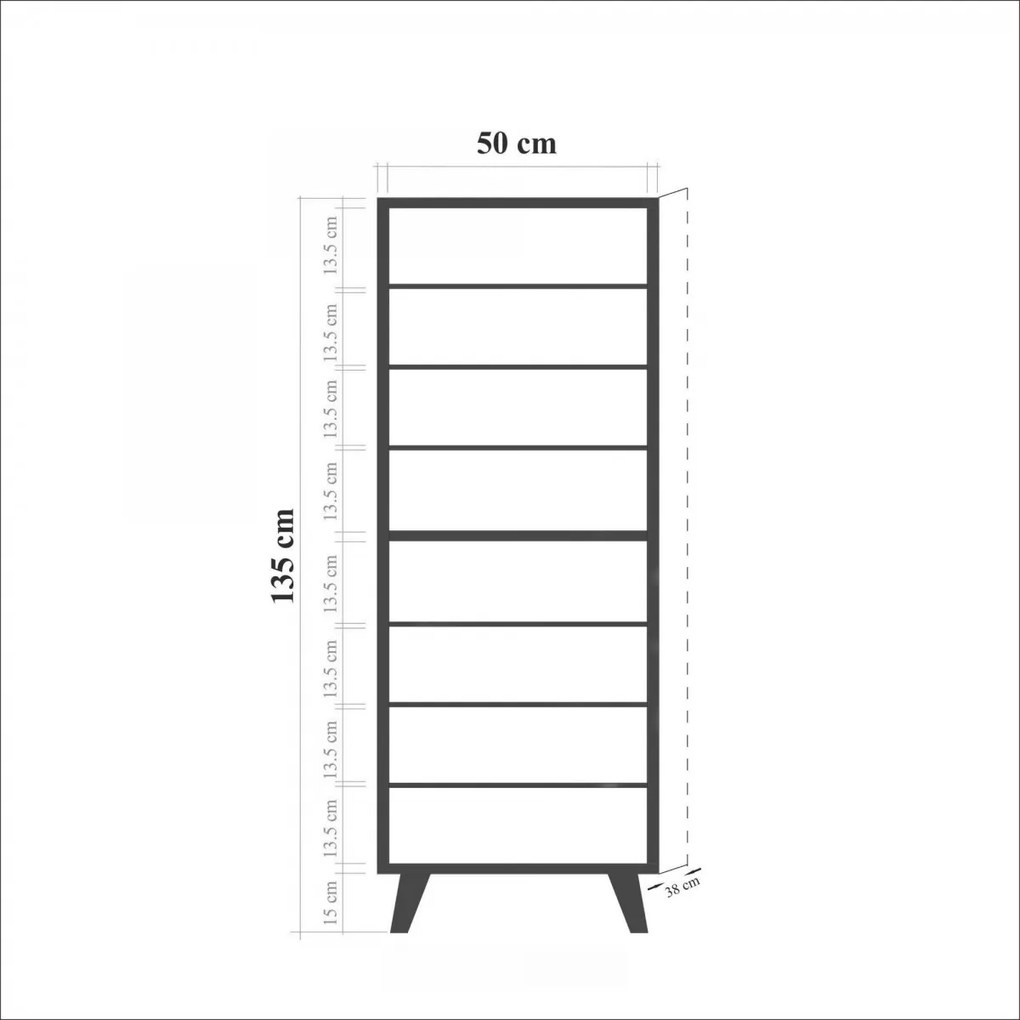 Regál na topánky Filinta Colors 50x135 cm dub sonoma/viacfarebný