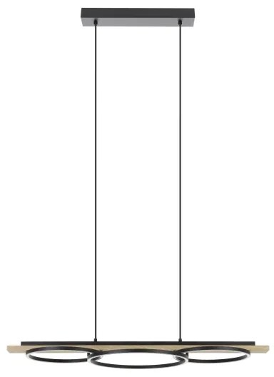 Eglo 901714-LED Stmievateľný luster BOYAL 2xLED/12,5W/230V+LED/15,5W béžová/čierna