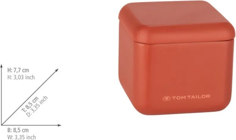 Oranžový kúpeľňový organizér na vatové tampóny z polyresínu Tom Tailor T-Rounded – Wenko