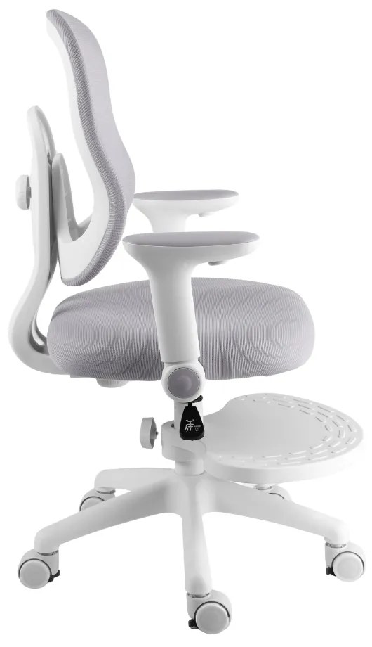 Detská rastúca stolička Neoseat MIKY — látka, sivá