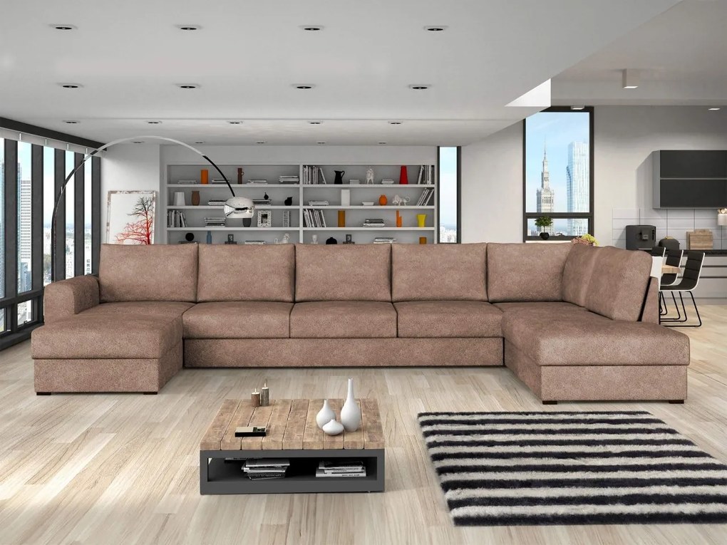 Sedacia súprava Szafran Large, Dostupné poťahy: ekokoža Soft 017 + Lux 06, Strana: Pravá - U