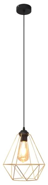 Luster na lanku KARO 1xE27/15W/230V zlatá/čierna