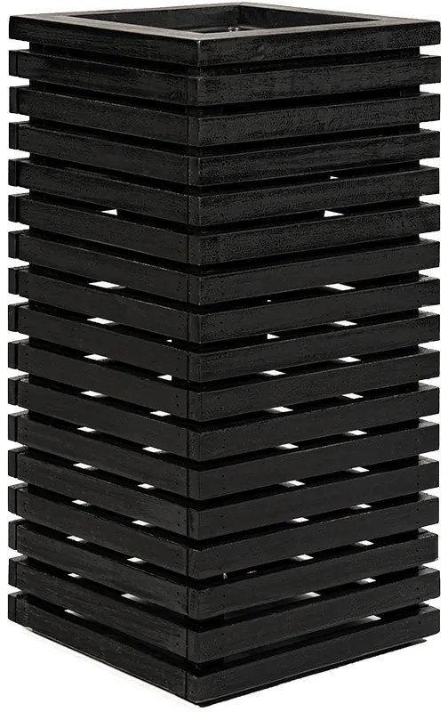 Kvetináč Marrone Orizzontale High cube čierny 40x40x80 cm