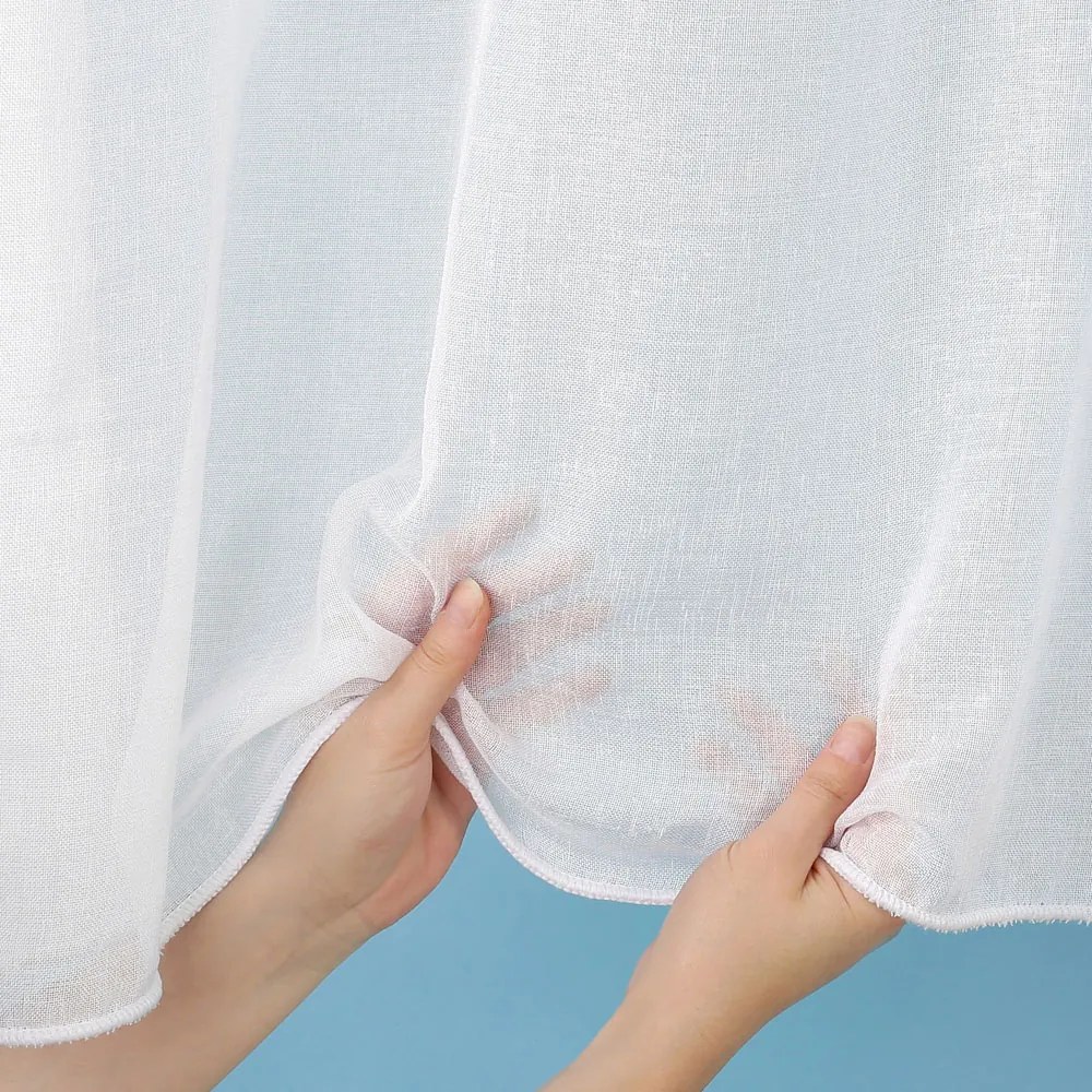 Záclona - biely režný vzor s olovkom ZAC-022 výška 305 cm Šitie na mieru