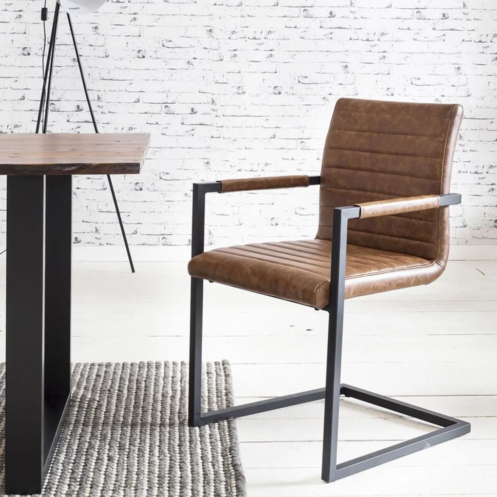 Svetlohnedá Jedálenská stolička 57,5 × 55 × 89 cm SALESFEVER