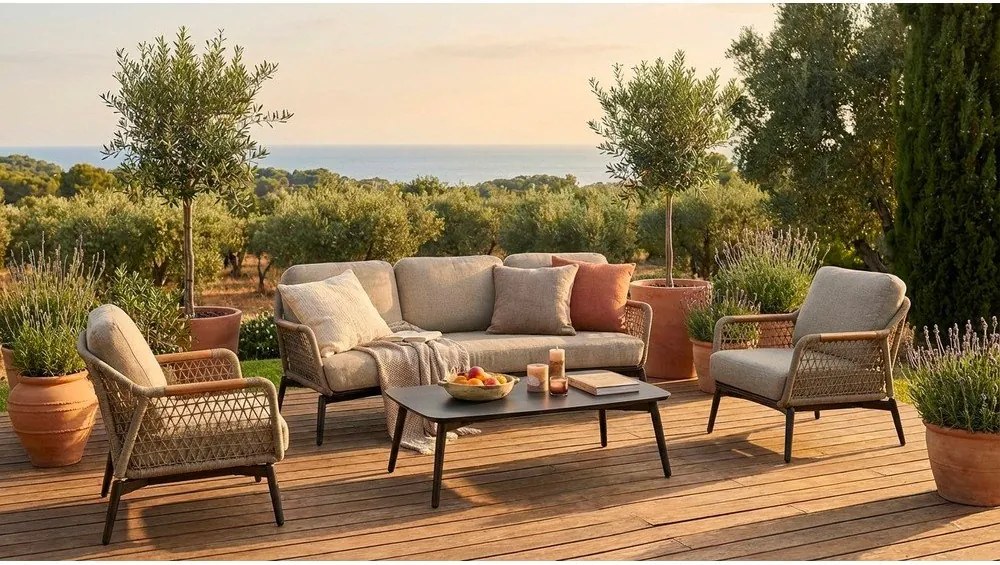 Svetlohnedé kovové záhradné kreslo Eulero – Bizzotto