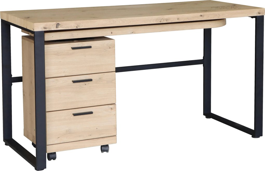 XXXLutz PÍSACÍ STÔL, čierna, farba duba, 140/60/76 cm Venda - Kancelárske stoly - 002798014901