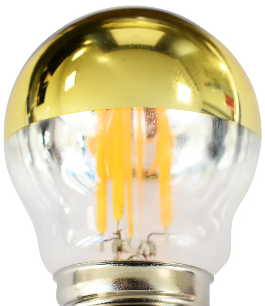 Dekoračná LED žiarovka so zrkadlovým vrchlíkom E27 teplá 2700k 4w 430 lm zlatá