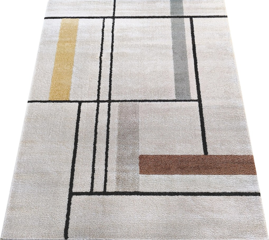 DY Béžový koberec s geometrickým vzorom Ladon 02 Rozmer: 160x230 cm