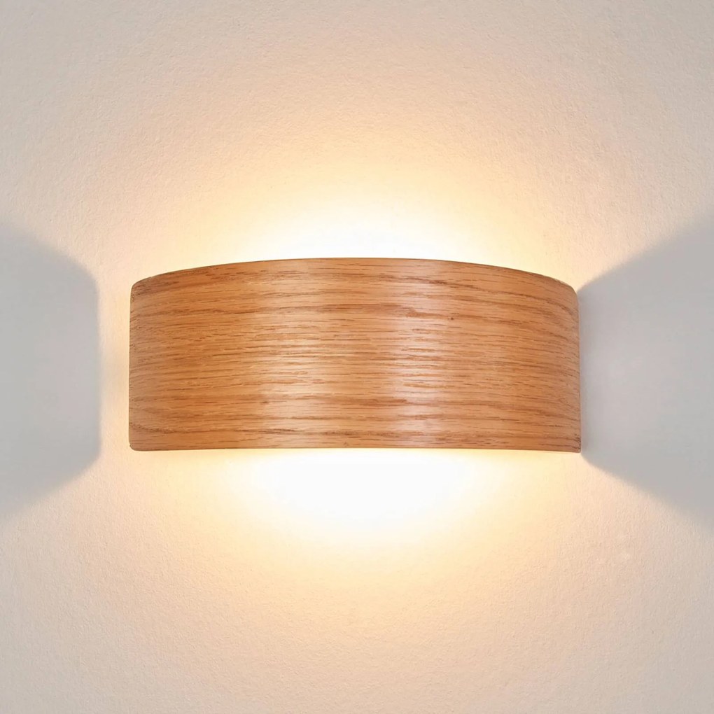 Nástenné LED svietidlo Rafailia 23cm drevo
