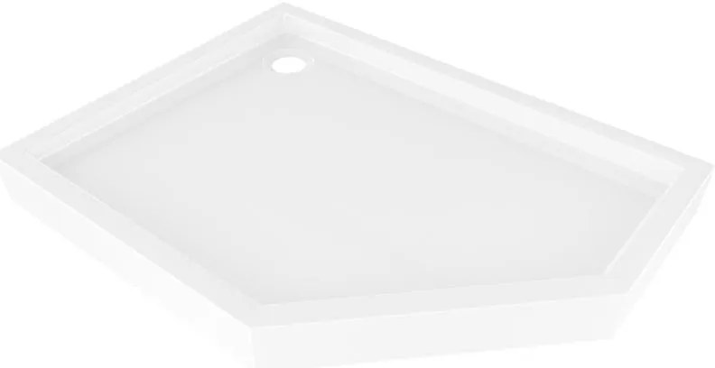 Mexen Flow+, päťuholníková sprchová vanička, ľavá, 100 x 80 cm, biela lesklá, 46P108010LH