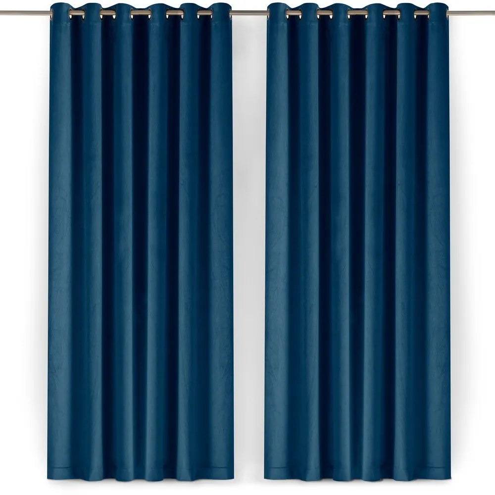 Modrý zamatový dimout záves 265x300 cm Velto – Filumi
