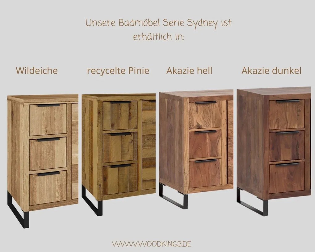 furniture-nabytek.cz - Masivní koupelnové zrcadlo Sydney z akácie, lakované, hnědé – 56×18×65 cm
