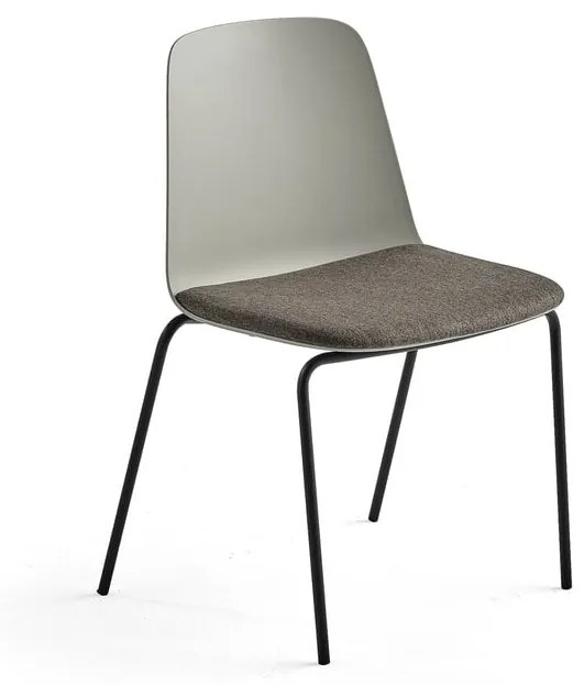 Stolička LANGFORD, rovné nohy, šedá/hnedá