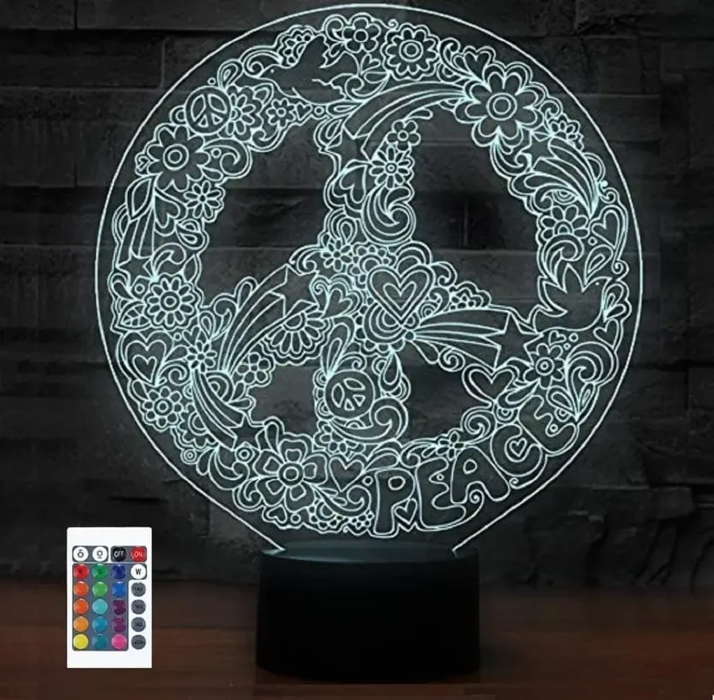 3Dmix 3DL-DFS002 – 3D LED nočná lampa - Hippies (Aroma)