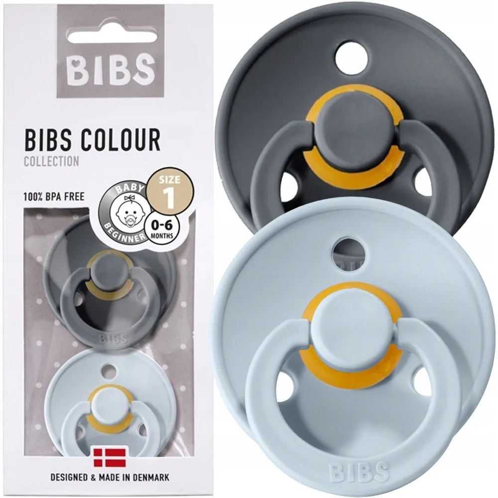 Kaučukové cumlíky BIBS Colour 0m+ 2ks Farba: modrá