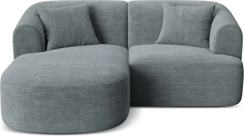 Tmavosivá menčestrová rohová pohovka (ľavý roh/s leňoškou) Campi – Cosmopolitan Design