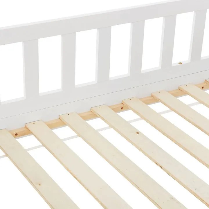 Detská posteľ 160x80, biela s roštom, zábranou a šuplíky