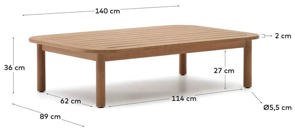 Záhradný konferenčný stolík acova 140 x 89 cm prírodný MUZZA