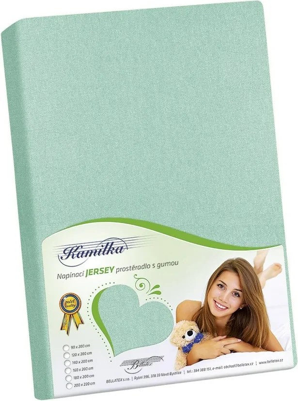 Bellatex Jersey prestieradlo Kamilka svetlozelená, 100 x 200 cm