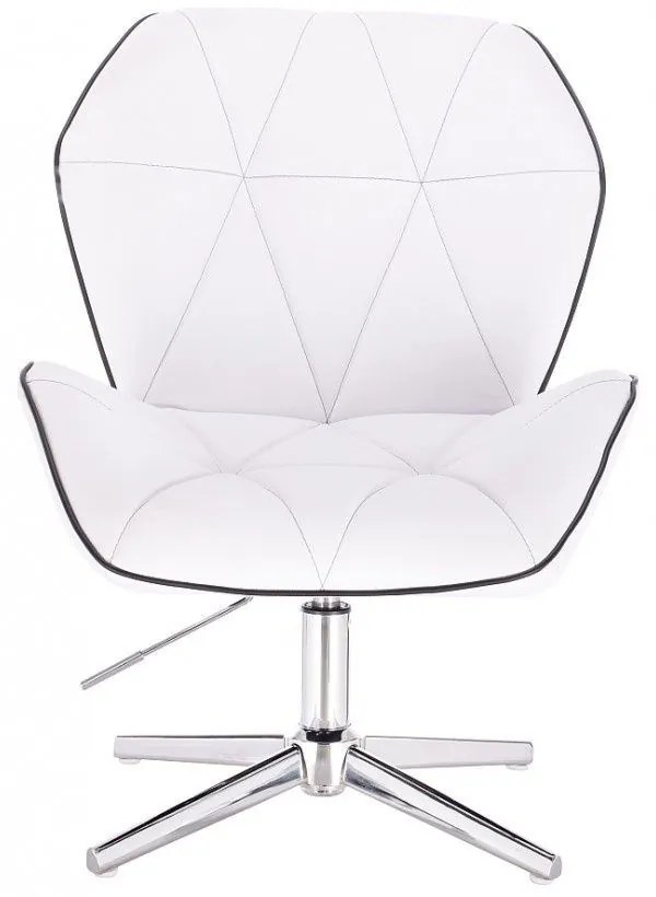LuxuryForm DESIGN Stolička MILANO MAX na striebornom kríži - biela