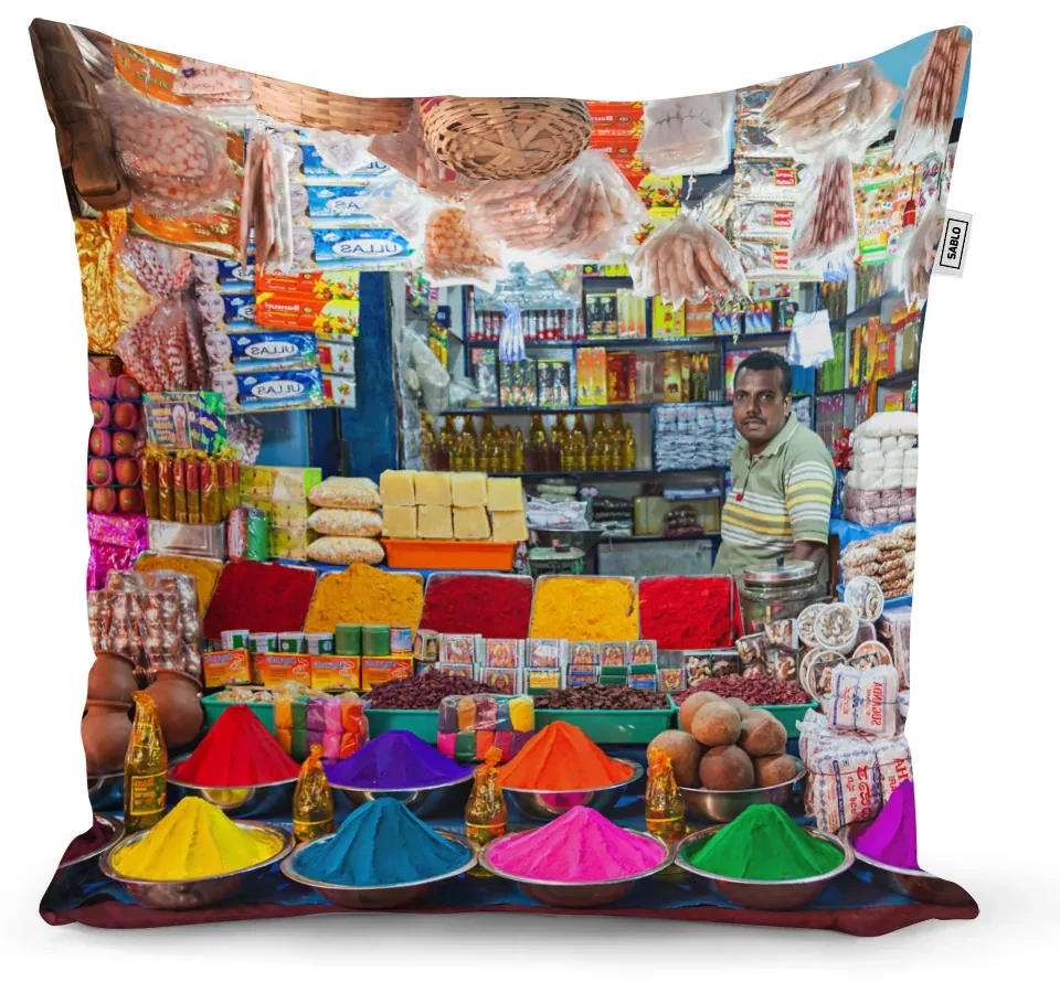 Sablio Vankúš Farebné korenie - 60x60 cm