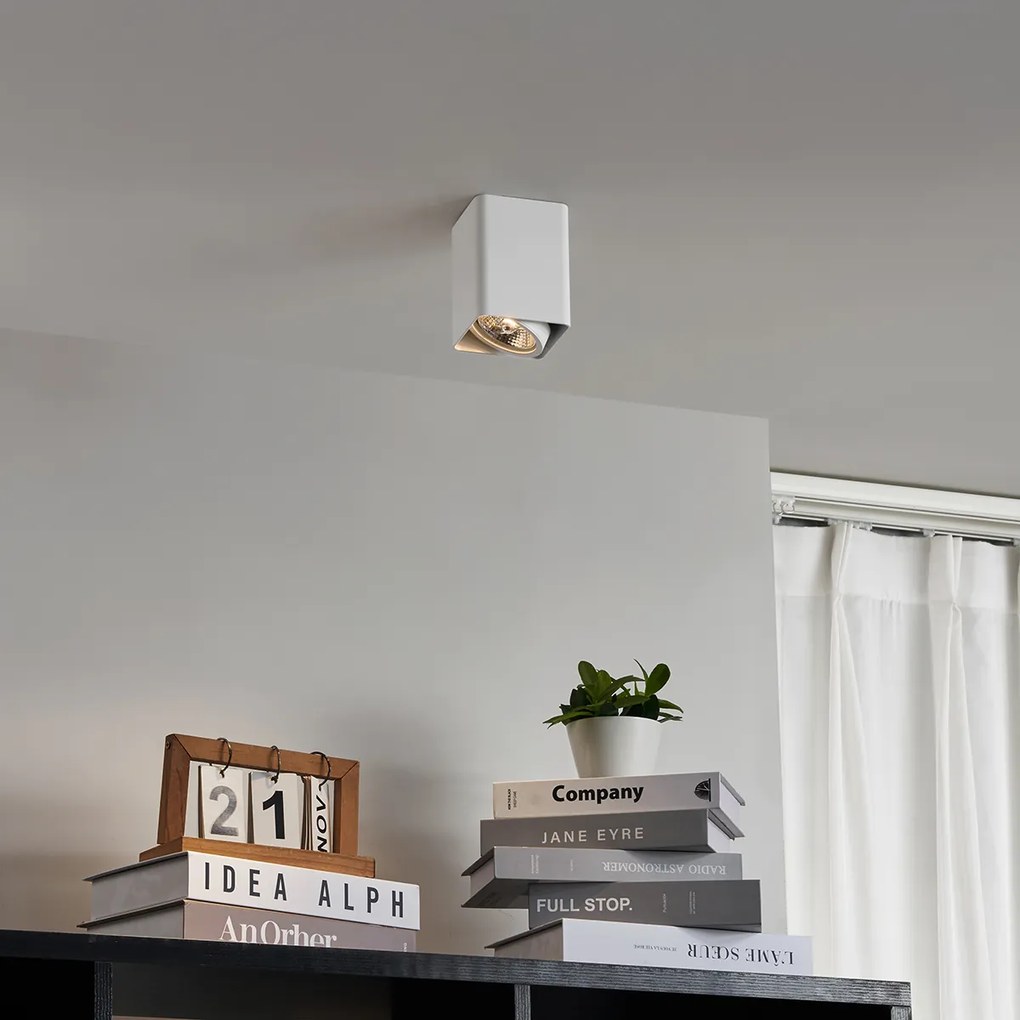 Dizajnový prisadený reflektor biely GU10 70 mm otočný a naklápací - Vox