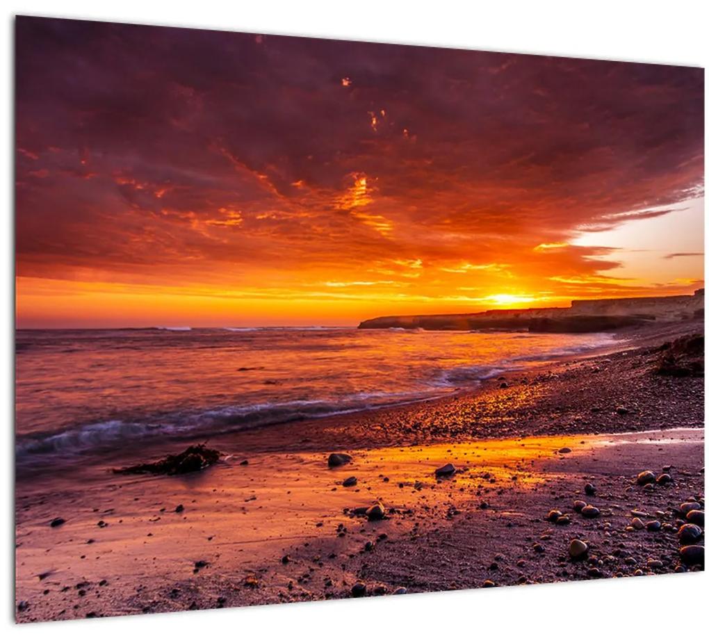 Obraz západu slnka pri mori (70x50 cm)