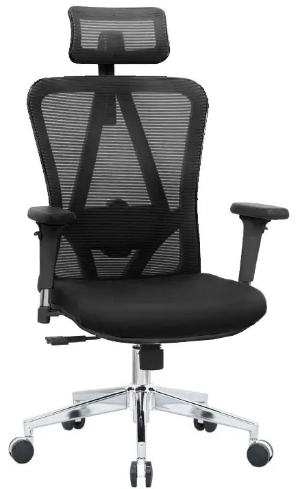 Kancelárska ergonomická stolička Neoseat BOROSI — sieť / látka, čierna, nosnosť 150 kg