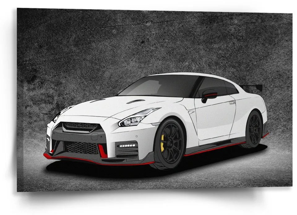 Sablio Obraz Nissan GTR 35 Šedý - 120x80 cm