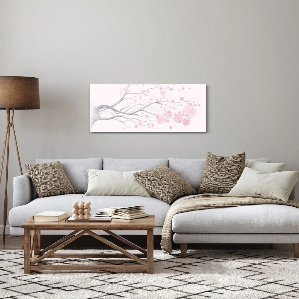 Obraz - Ružové kvety (120x50 cm)