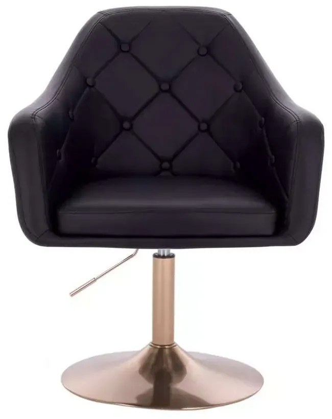 LuxuryForm DESIGN Kreslo ANDORA na zlatom tanieri - čierne