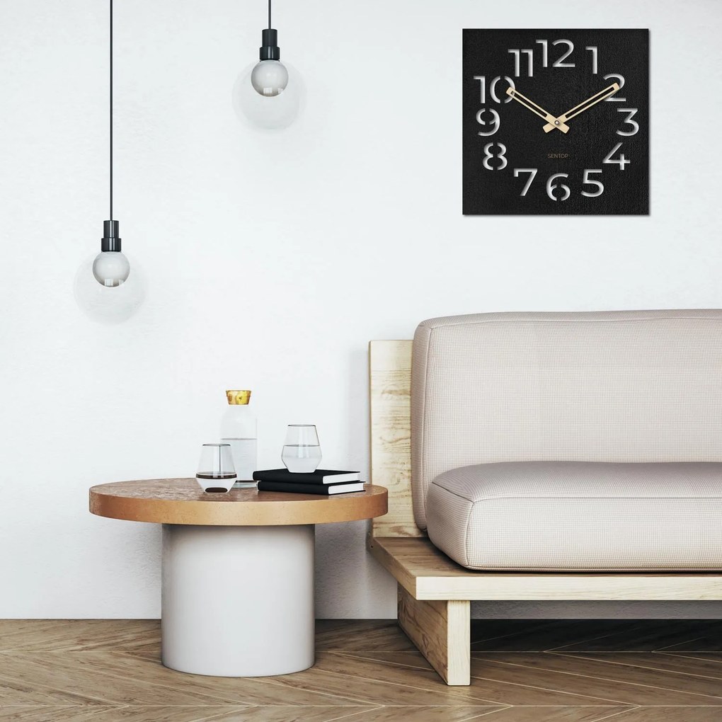 SENTOP | Moderné drevené nástenné hodiny | Minimalistický dizajn do interiéru I SENTOP HDFK033 analógové