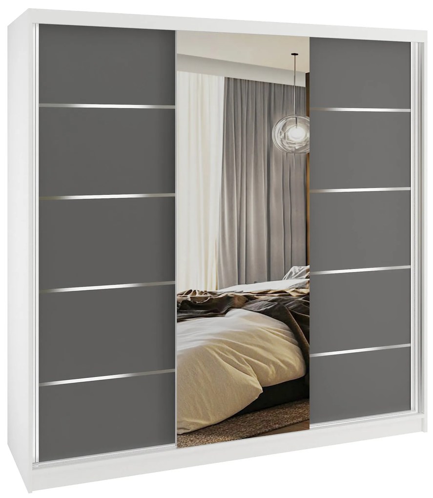 Šatníková skriňa SERENITY 200 cm šedý mat MT SERENITY SZP5/0/W/SR/0/HIAL