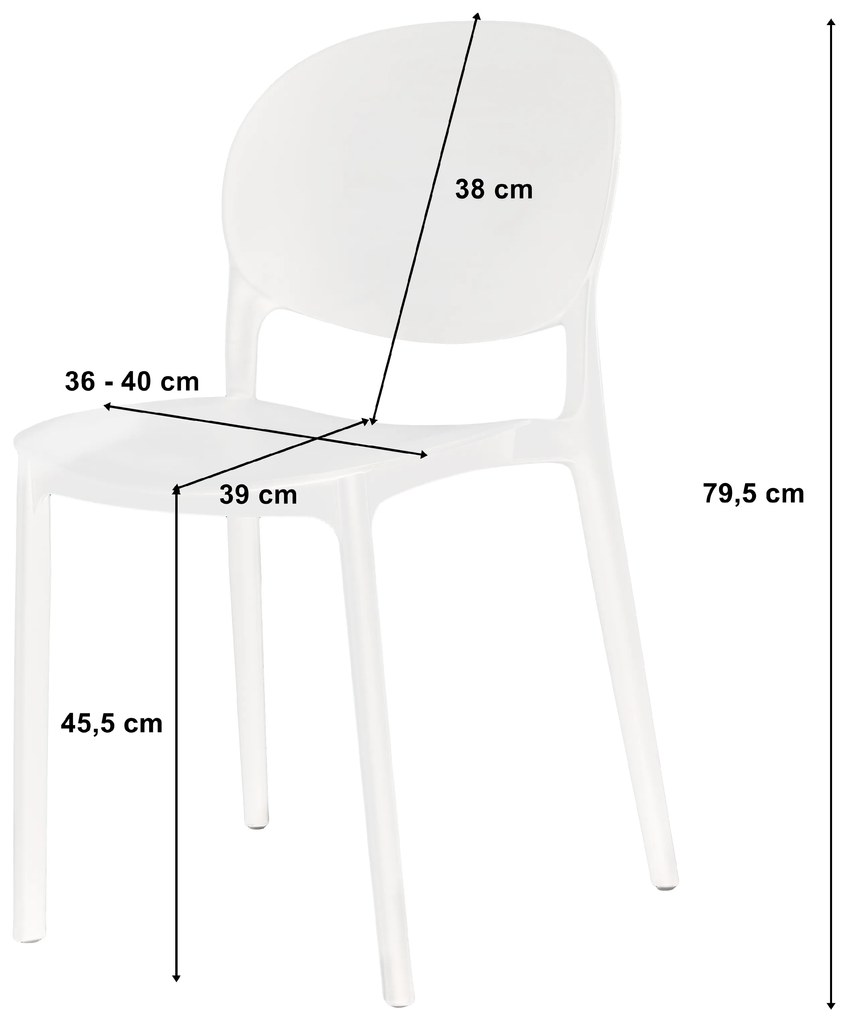 Biela plastová stolička RAWA