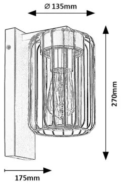 Rabalux 77106 - Vonkajšie nástenné svietidlo TARPA 1xE27/40W/230V IP44