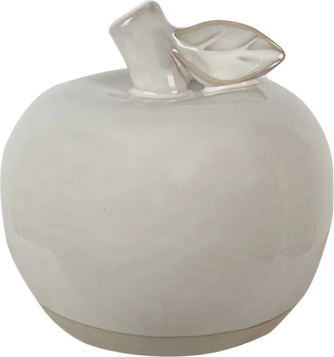Béžová porcelánová dekorácia jablko Apple L - Ø 13*13 cm