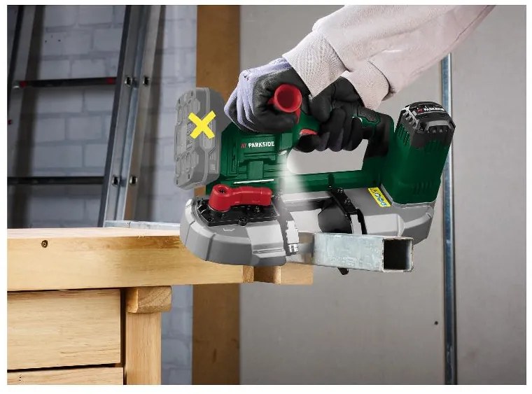 Parkside® Aku pásová píla 20 V Pmba 20-Li A1 – bez akumulátora (100384996)